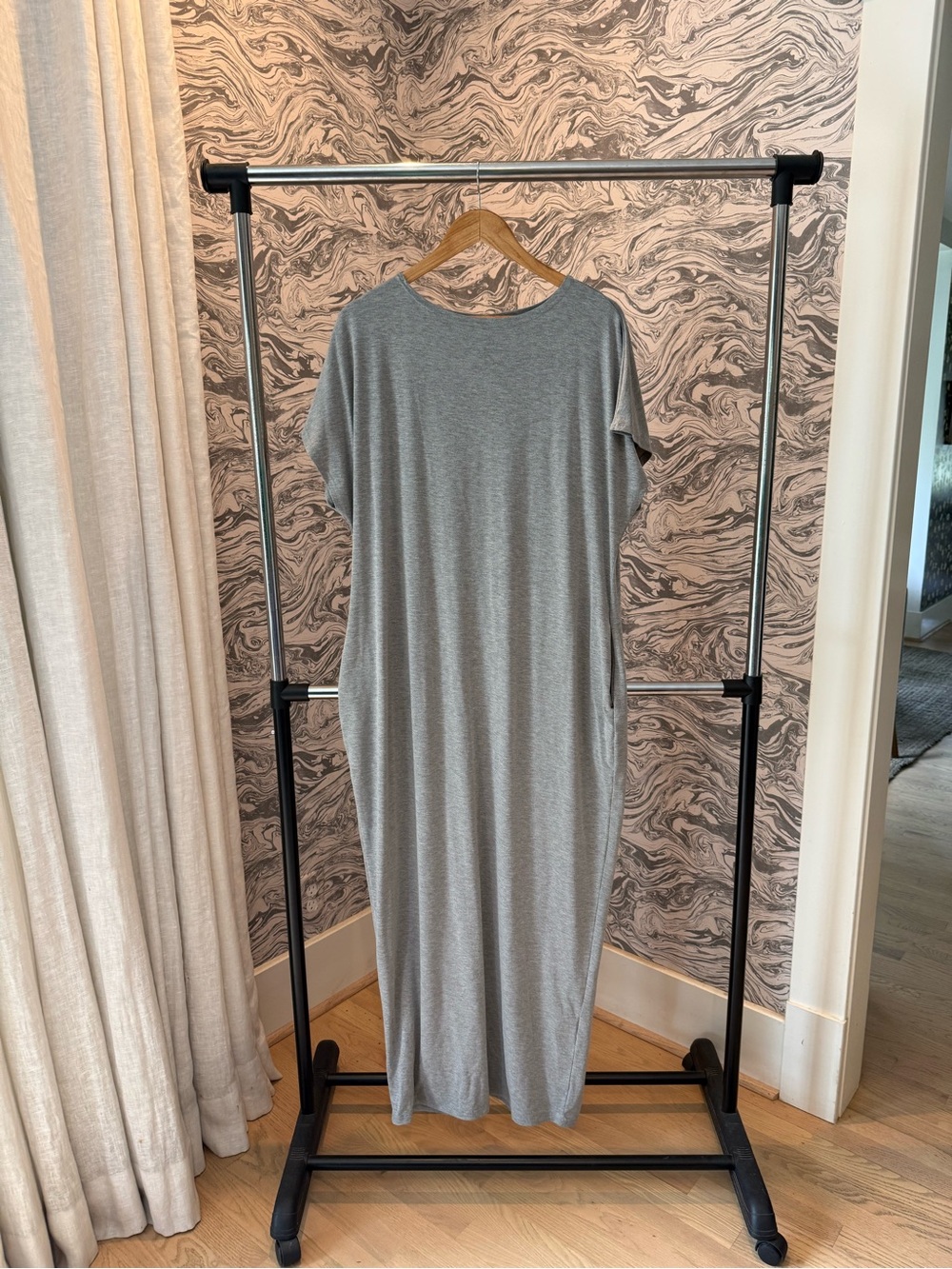 Everyday Grey T-Shirt Maxi Dress - Casual Comfort - With Pockets!